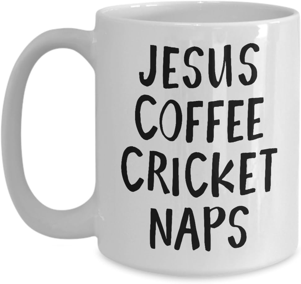 Jesus Cricket Player Mug Religious Jesus Cofee Cricket Naps