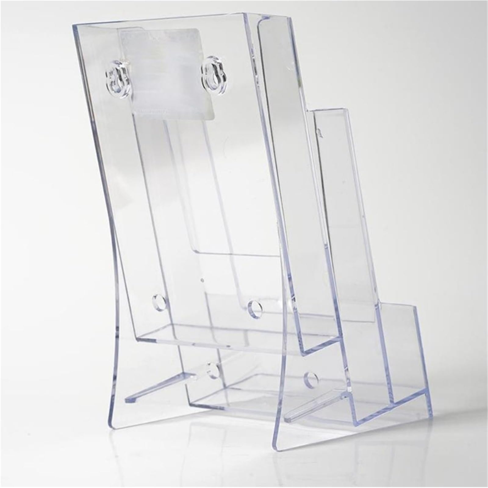 Broschürenhalter, transparent, Grußkarten-Display, Organizer, Zeitschriftenständer, Broschüren-Display for hängende Tischornamente Für Tischplatte(Transparent B)