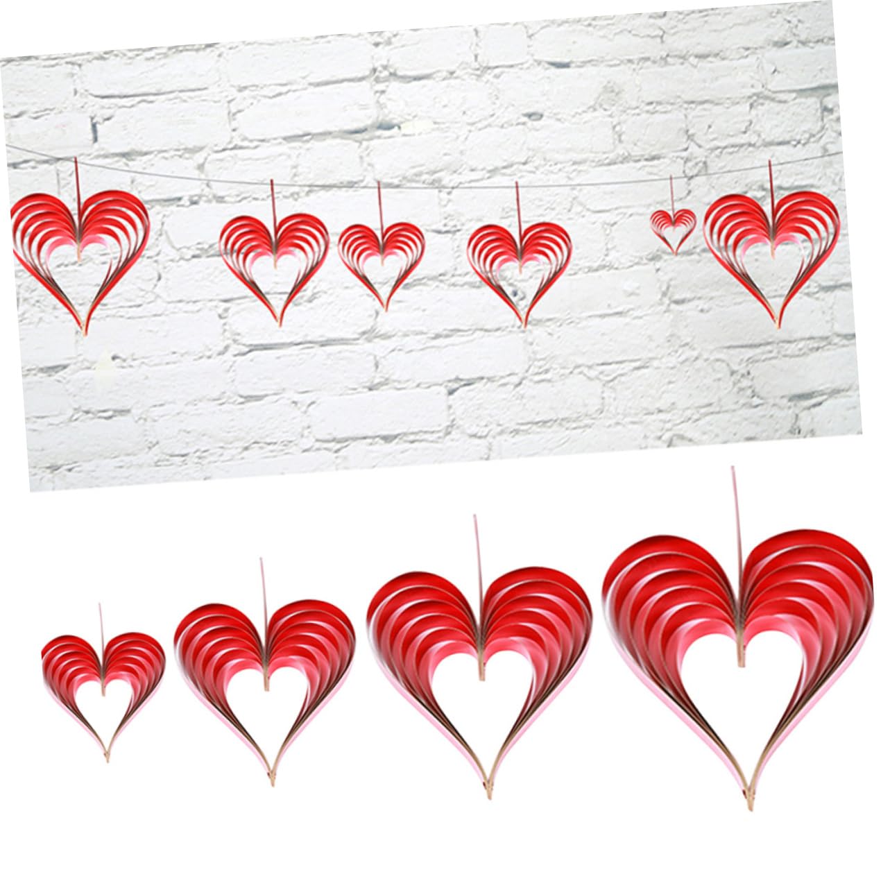 Cabilock 24stücke Teiliges Herz-Girlande Für Valentinstag Und Hochzeiten Hängende Herzdekoration Für Romantische Feiern Fenster Und Türen Für Feierlichkeiten Und
