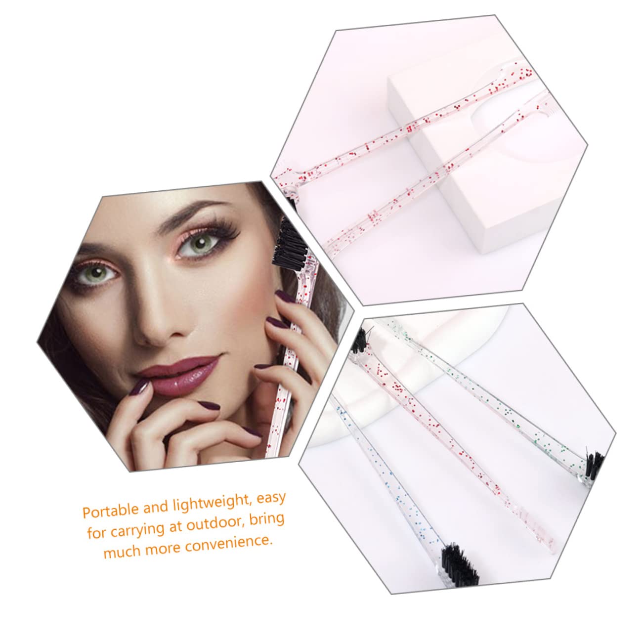 FRCOLOR 48pezzi Spazzola Doppia Estremità Per Sopracciglia Di Pennelli Per Trucco Con Pettine e Spazzola Per Definire e Modellare Le Sopracciglia Strumento Di Bellezza Per Makeup