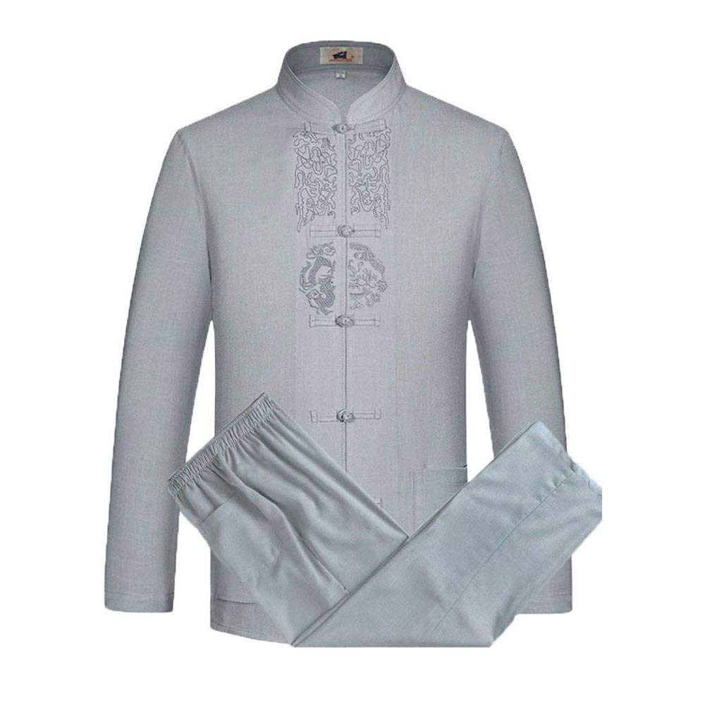 Chinesische traditionelle Tai Chi Uniformen, Herren Herren Kung Fu Anzug, traditionelle chinesische Tangzhuang Kleidung Kampfkunst Tai Chi Wushu Wing Chun Langarm Jacke und Hose or
