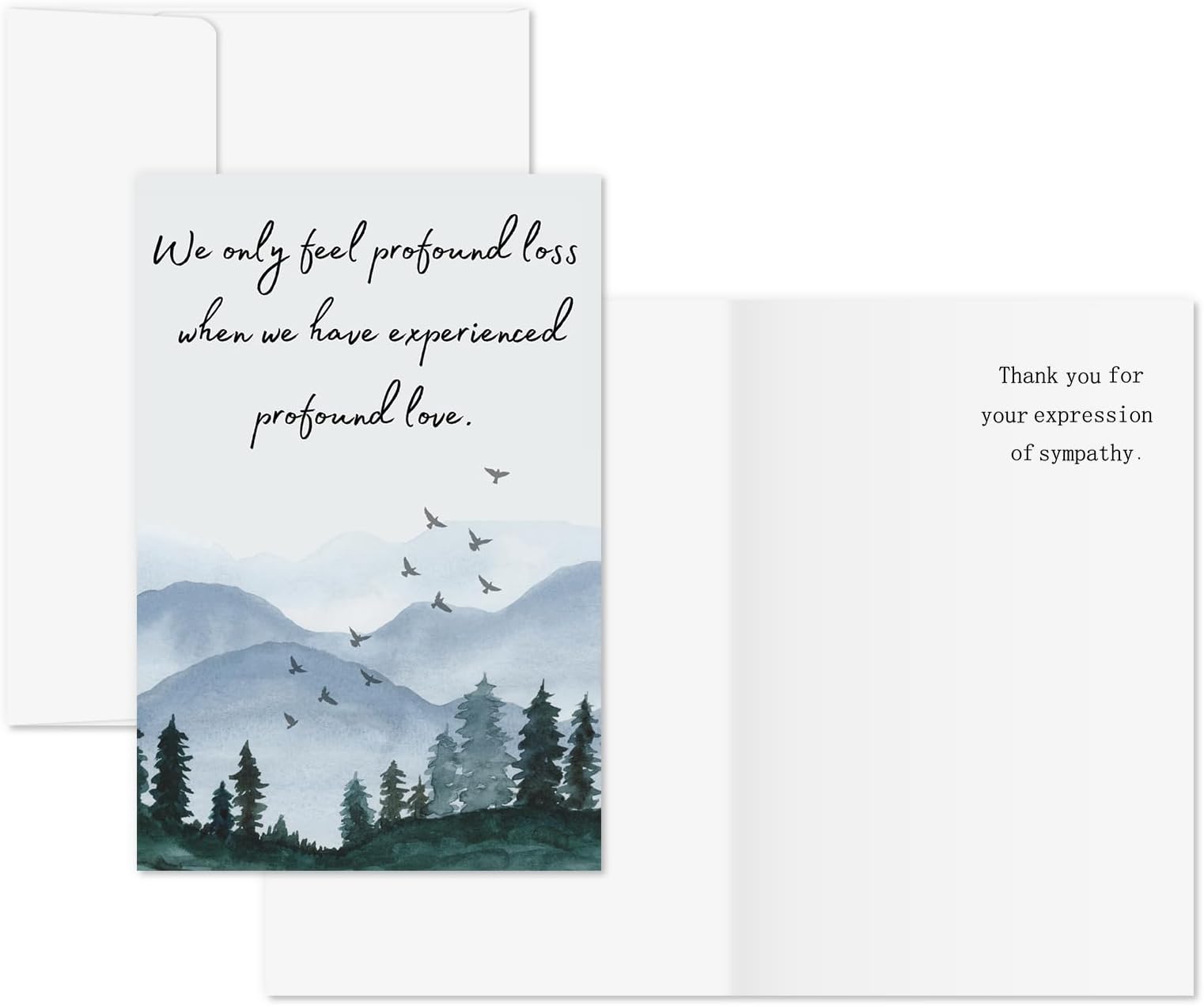 AnyDesign Funeral Thank You Cards 48Pcs Greenery Sympathy
