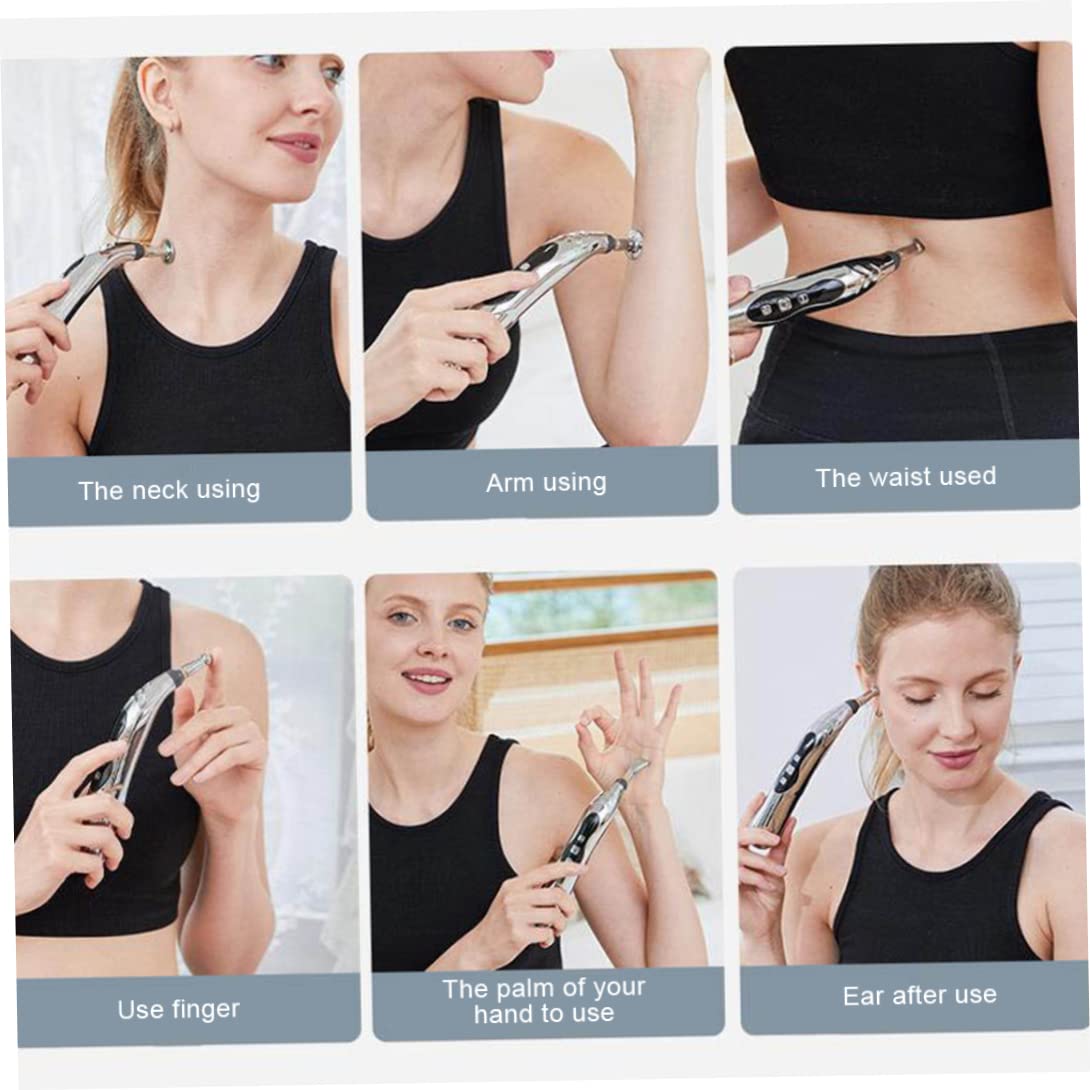 Stylo d'acupuncture électronique, 9 vitesses, Rechargeable par USB, pour soulager la douleur, vibrant avec 5 têtes de Massage, douleur disparue