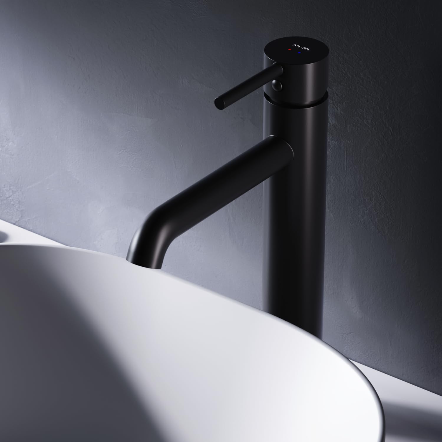 Mitigeur lavabo noir mat pour salle de bain design