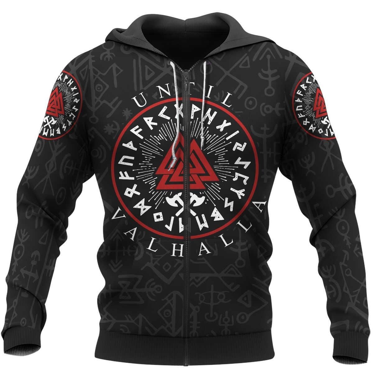 Neverless Felpa Con Cappuccio Da Uomo Con Stampa Valhalla Teschio Odin Runen Vichingo Alla Moda See You In Valhalla Colore Nero Xxxxxl 106931409