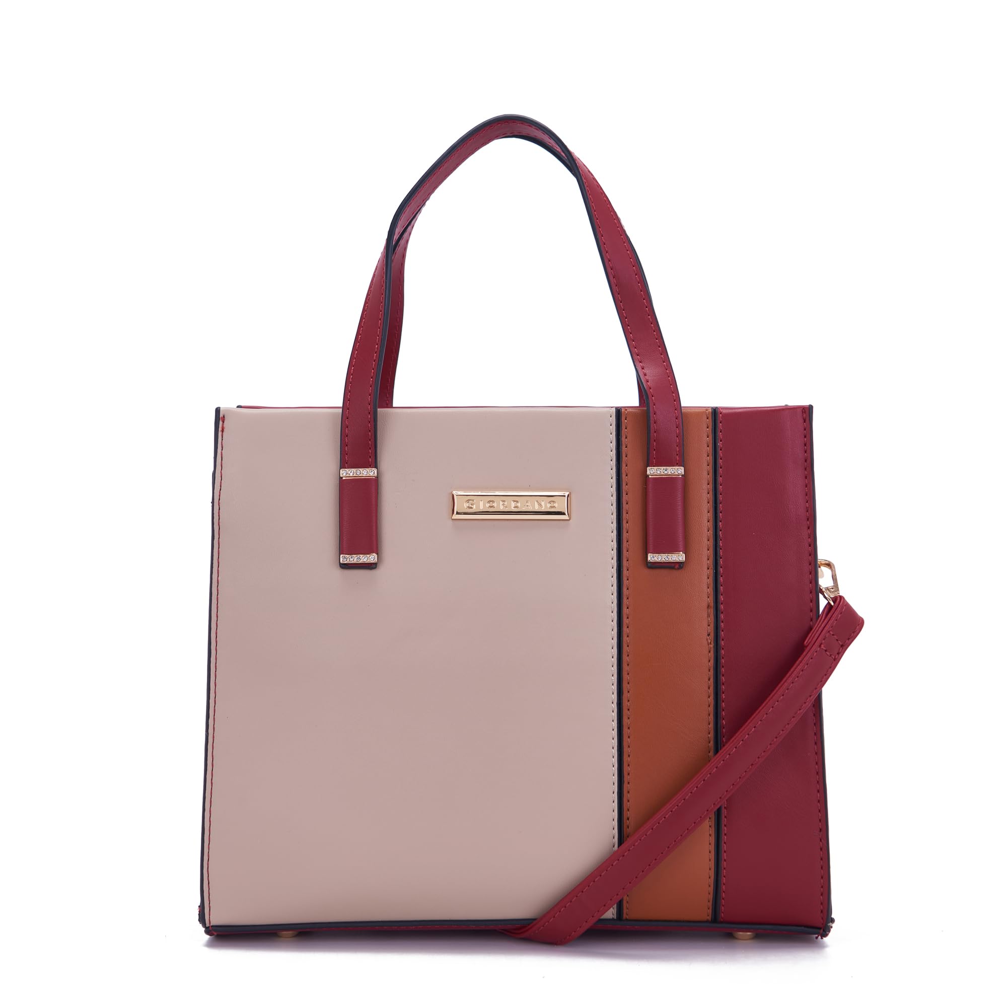Giordano Satchel Bag For Women | Spacious Compartment With Zipper | Pu Leather Two Handle Bag, Brown (B0CQCR3GJ7) Amazon Price History, Amazon Price Tracker