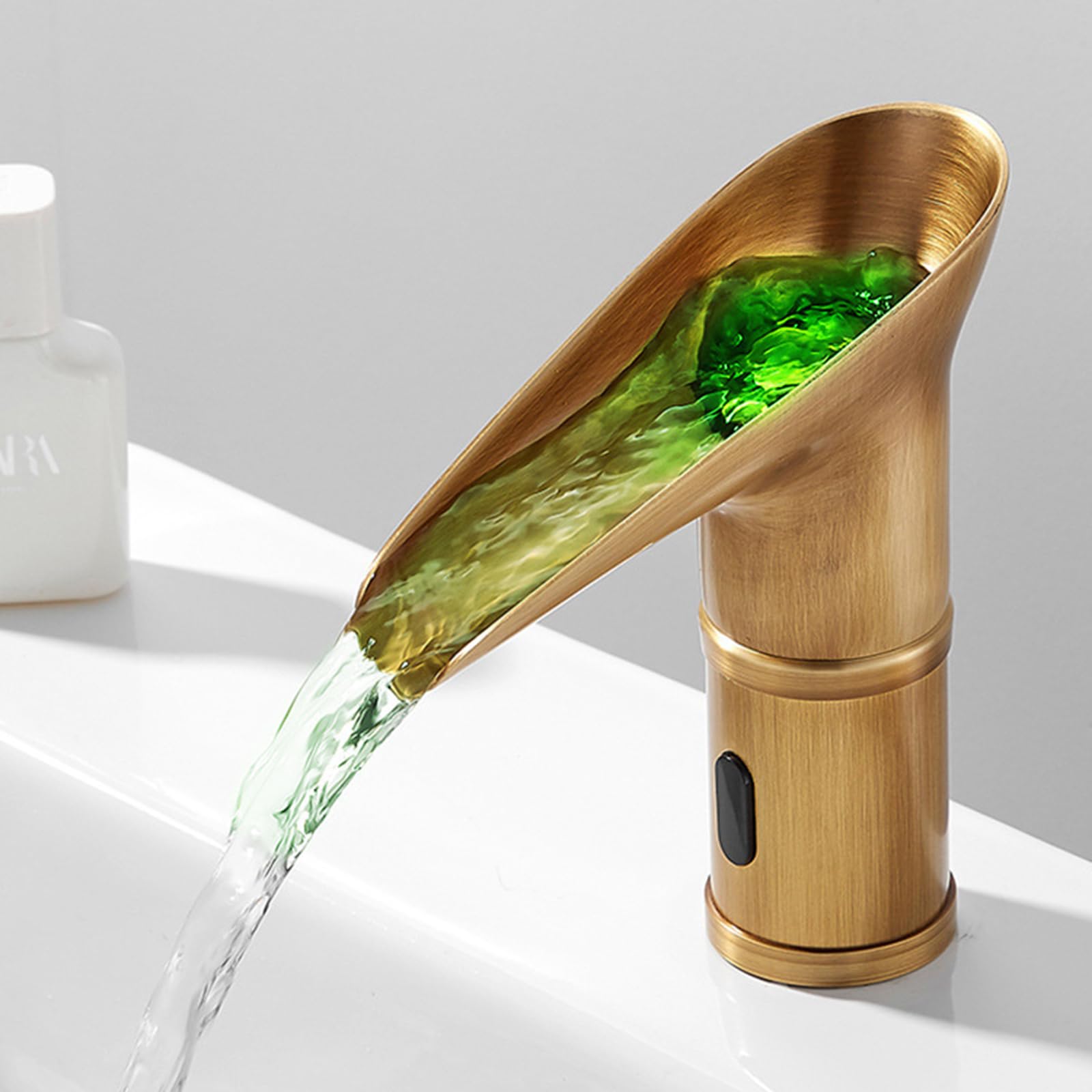 ZYCHSJXA Retro Touchless Tap Bathroom Sink Taps Mixers with Led Automatic Infrared Sensor Faucet Antique