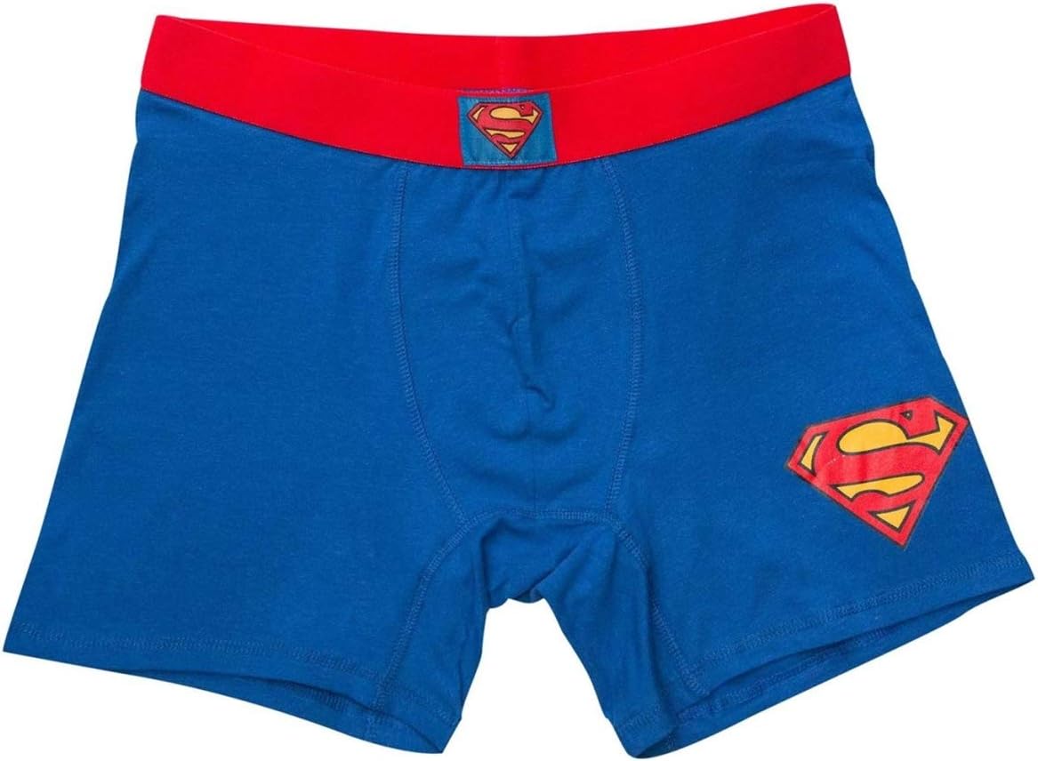 Superman Classic Men's Underwear Boxer Briefs- Large (36-38) Blue
