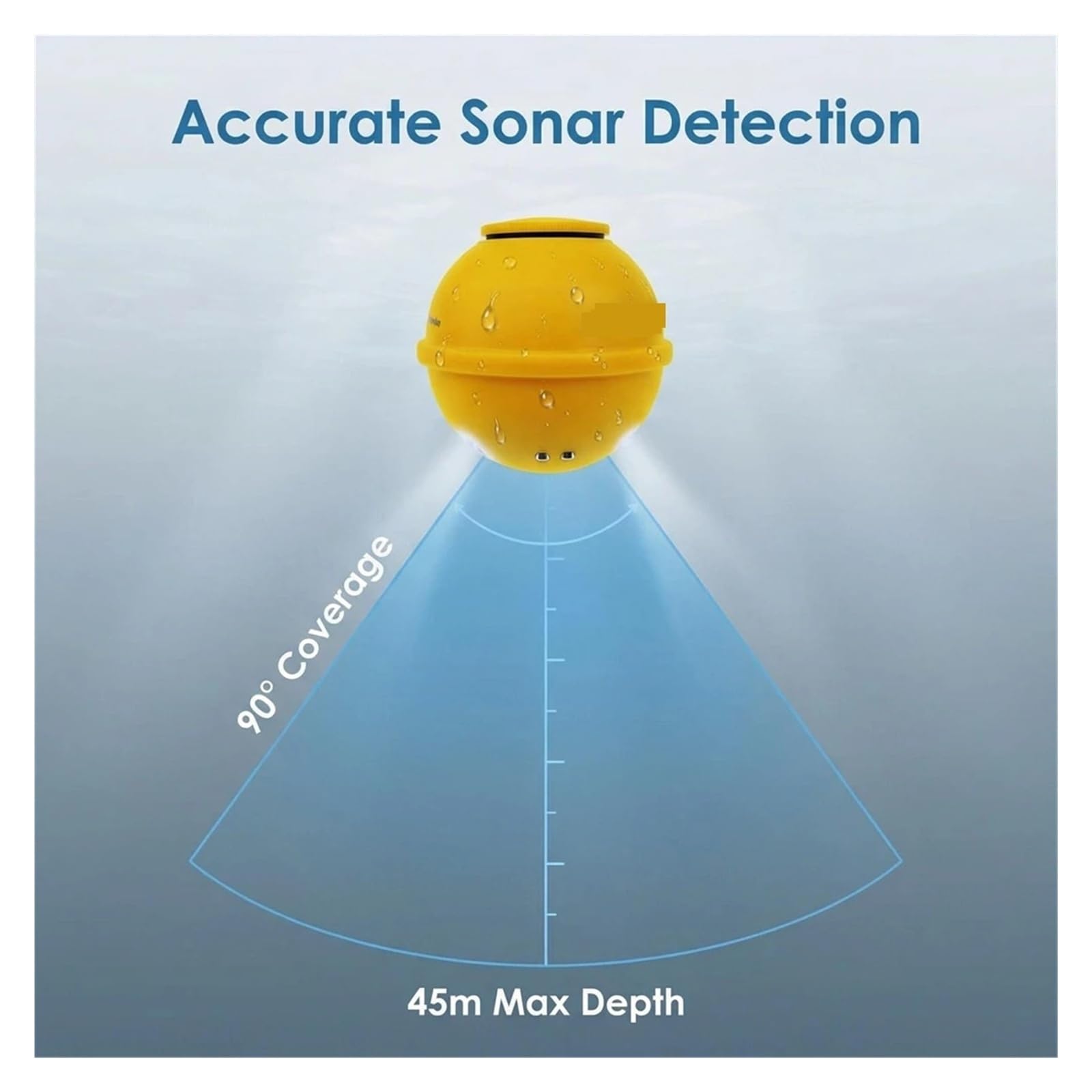 Sensore sonar LCD a colori wireless portatile per ecoscandaglio, portata 200 m, profondità 45,Alta definizione