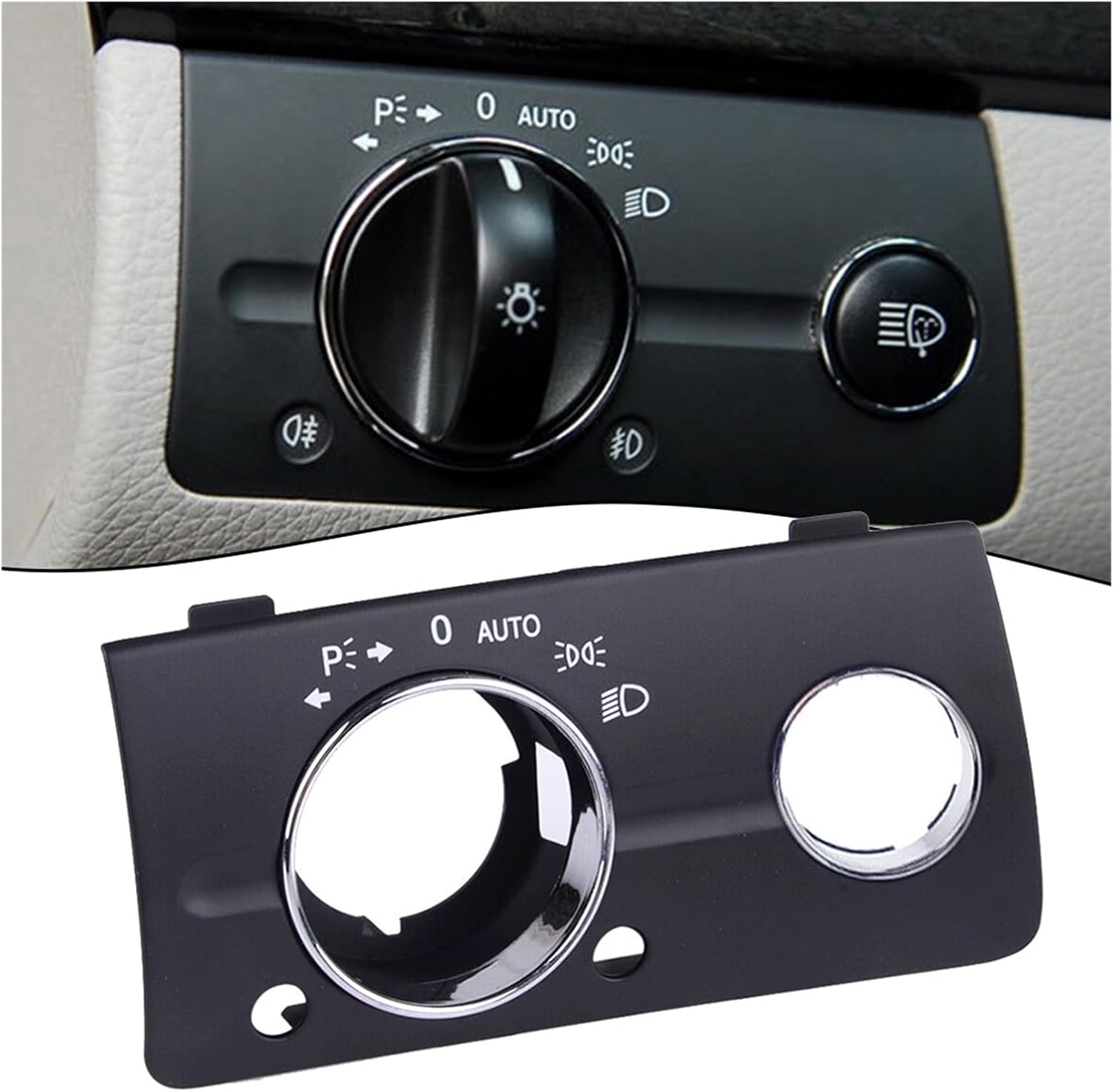 Headlight and Dash Light dimmer Switch Black Headlight Switch Panel Cover Fog Light Switch Cover Fit for Benz W211 E Class 2003-2008 Standard Version Dimmer Switch