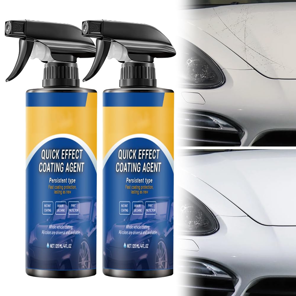 Quick Effect Coating Agent 3-in-1 High Protection Effect Quick Coated Car Spray Multifunctional Car Scratch Remover and Wear and Tear Car Polish 2 Pieces