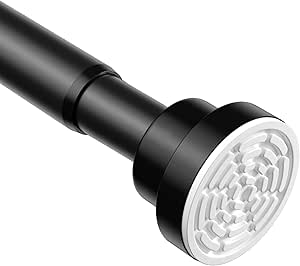 Shower Curtain Pole,Extendable Curtain Poles 79-195 Cm,Shower Poles Extendable No Drill,Shower Curtain Rail Non-Slip,Black Shower Pole For Bathroom,Kitchen,Bedroom,Diameter:22 Mm