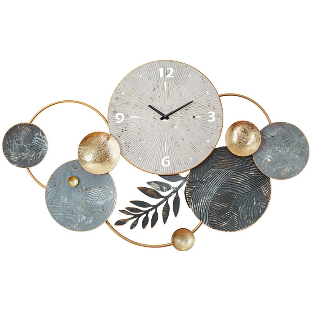 Große Moderne Wanduhr Aus Metall – 102 X 47 Cm, Geräuschlos, Industrie-Design Für Wohnzimmer & Mehr