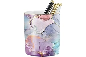 Vertical Ceramic Stripe Purple Makeup Brush Holder
