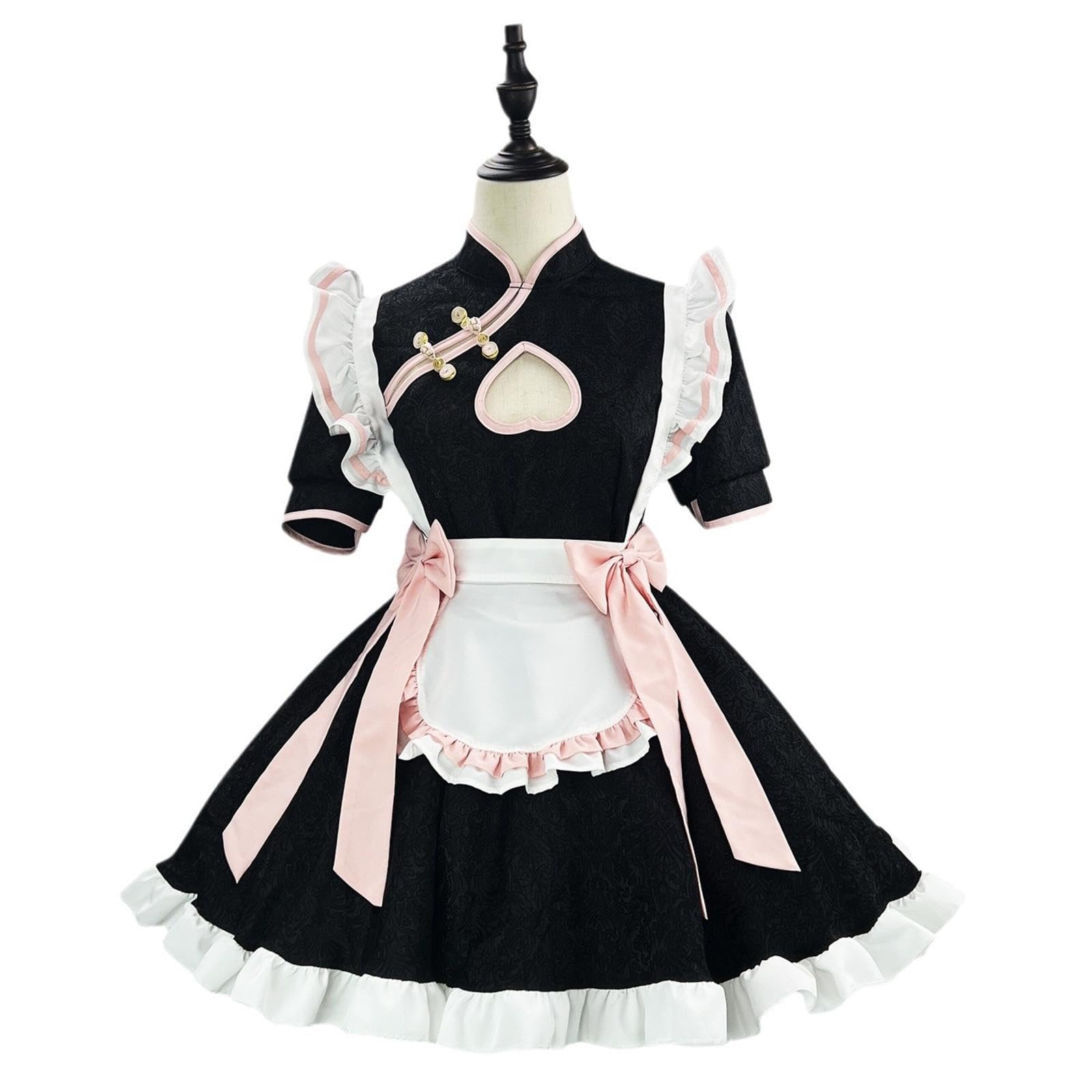 Amazon.co.jp: メイド服 コスプレ エプロン 定番 ショート丈 メイド