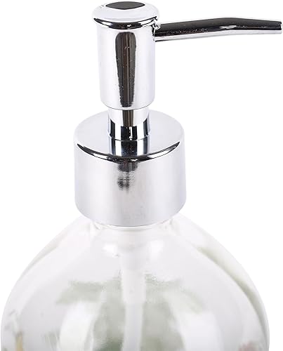 Miniatura 8 de Dispensador de jabón de vidrio de 17 onzas con bomba de acero inoxidable a prueba de óxido, dispensador de jabón líquido recargable para manos,