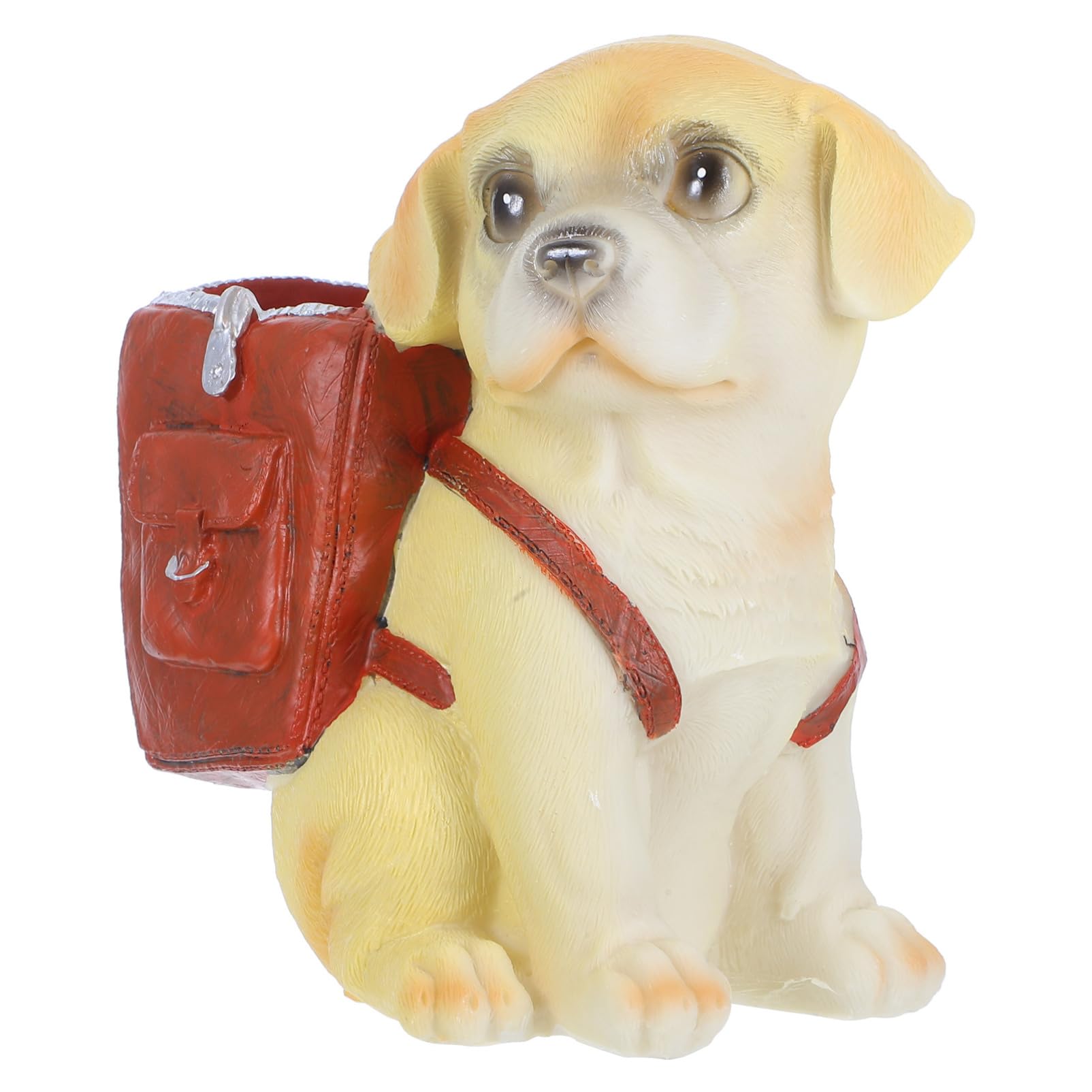 Portalápices Pequeño de Resina Forma de Perro Marrón