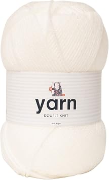 KORBOND DK White Yarn - 100g Acrylic Wool - Lightweight, Hypoallergenic & Durable Double Knit Crochet Yarn Knitting Wool 290m Total