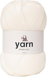 KORBOND DK White Yarn - 100g Acrylic Wool - Lightweight, Hypoallergenic & Durable Double Knit Crochet Yarn Knitting Wool (290m Total)