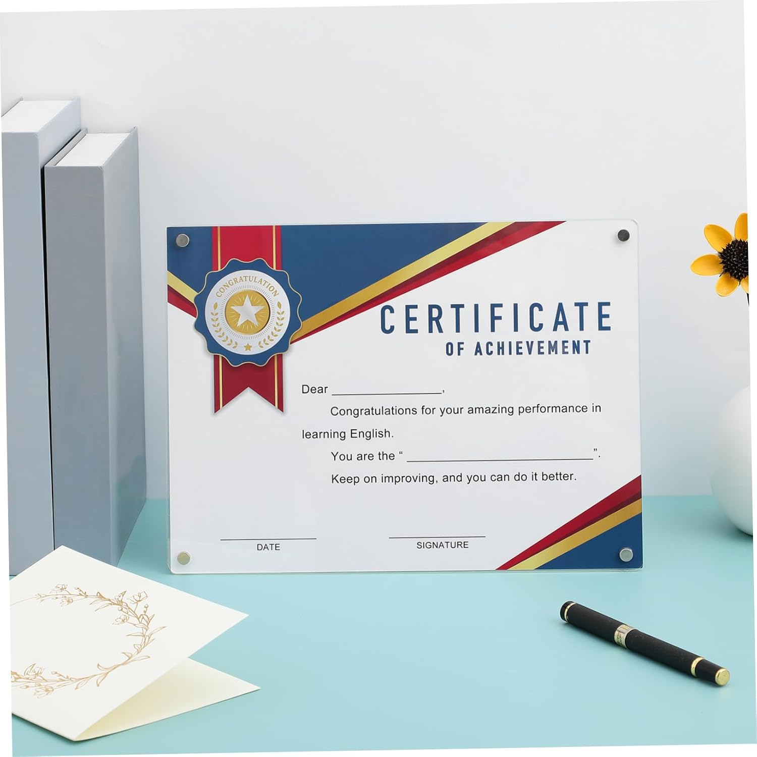 Gadpiparty Clear Acrylic Certificate Frame for Diplomas and Awards Stylish Document Display for Easy to Maintain for Wall Mounting