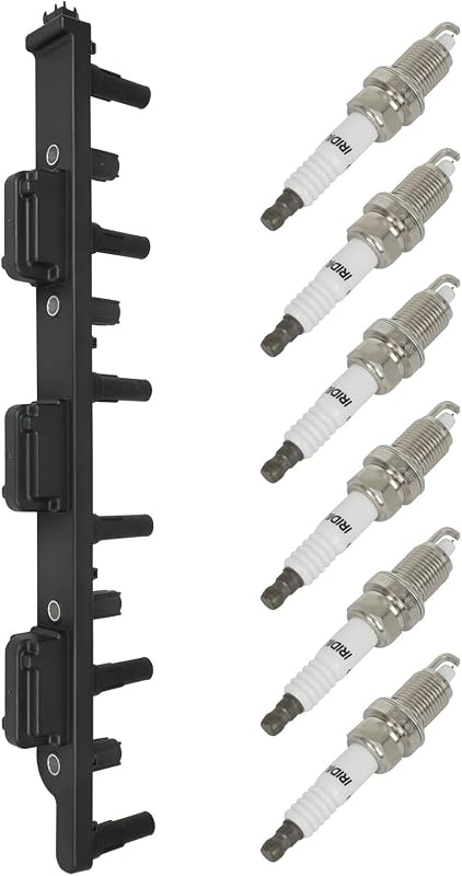 Kit de bobina de ignição e velas de irídio OCPTY para Dodge e Jeep – 1 bobina e 6 velas