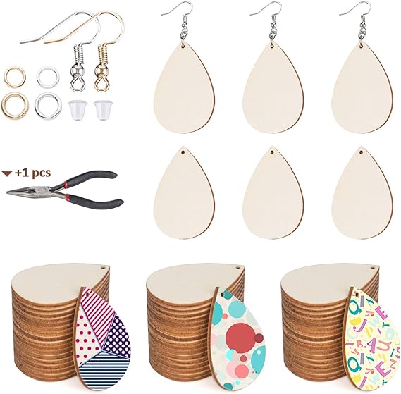 ilauke 100pcs Sublimation Earring Blanks Bulk, Unfinished