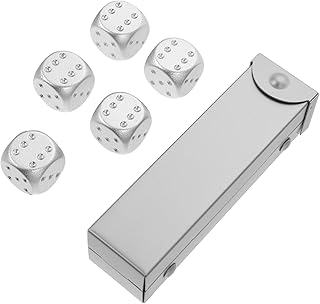 TOYANDONA 1 Conjunto De Dados De Metal Dados Carregados Dados Grandes Dados Decorativos Dados Grandes Pokeno Cubos De Dados Dados De Festa Dados De Jogo Padrão Dados De Jogo De 6 Lados
