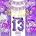 Purple 13th Birthday Decorations for Girls 13 Year Old Birthday Decorations Happy 13th Birthday Cake Topper Party Supplies Purple Number 13 Foil Balloon