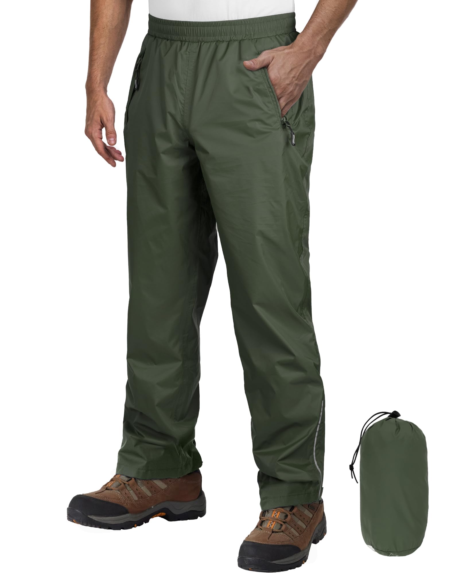 Outdoor Ventures Herren Regenhose Fahrrad Wasserdicht Atmungsaktiv Überziehhose Winddicht Outdoorhose Wanderhose Winddicht Leichte Trekkinghose Packbar