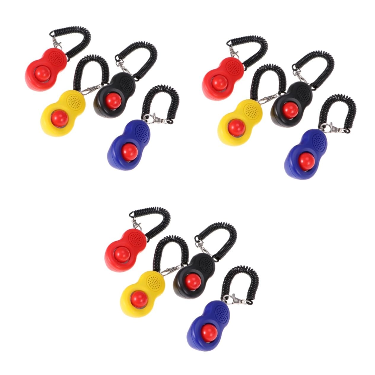 Housoutil 12pièces Clicker De Formation pour Chiens Et Chats Outil Professionnel avec Design Ergonomique Adapté Aux Animaux Élastique pour Poignet Ensemble De Couleurs