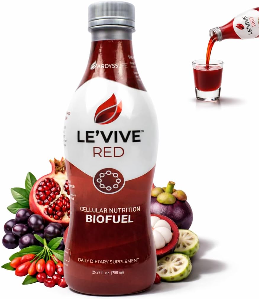 - Le’Vive Red Juice 25.37 fl oz – Pomegranate Juice with Acai, Goji & Noni Blend, Smooth & Refreshing Drink