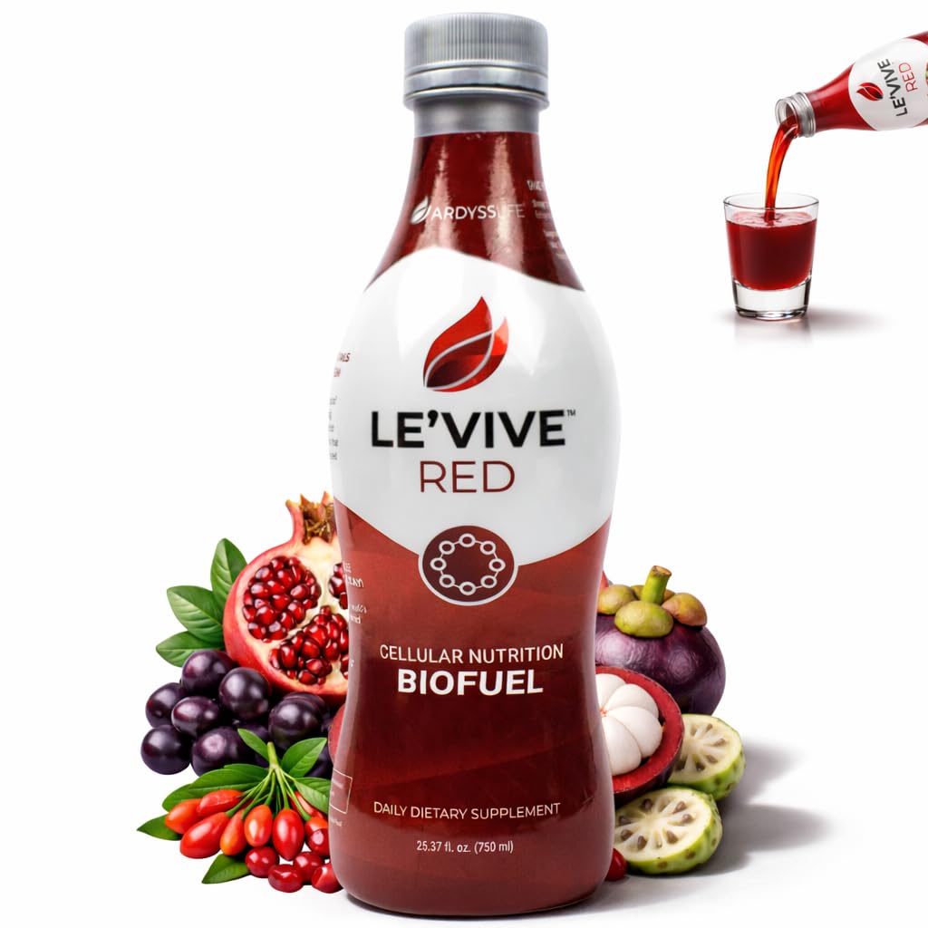 Ardyss Le’Vive Red Juice 25.37 fl oz – Pomegranate Juice with Acai, Goji & Noni Blend, Smooth & Refreshing Sugar Free Drink