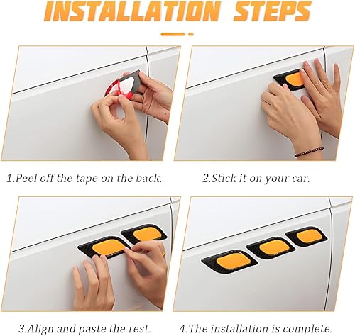 Miniatura 5 de Adhesivo de Rayas Reflectantes 3D Fuertes para Guardabarros, Capó y Parachoques de Auto, 6 Piezas de Calcomanías de Protección de Advertencia de