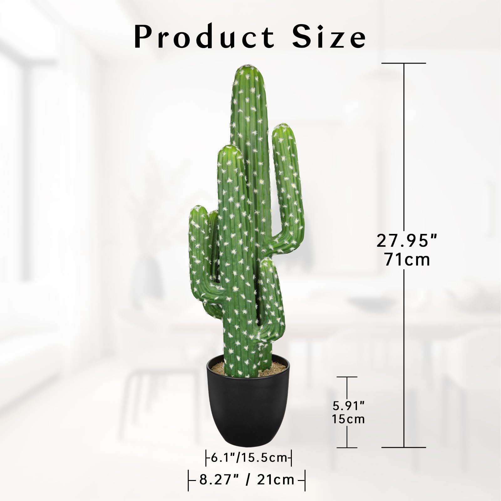 Amazon.com: DILATATA Tall Fake Cactus Plant 28 inch Large