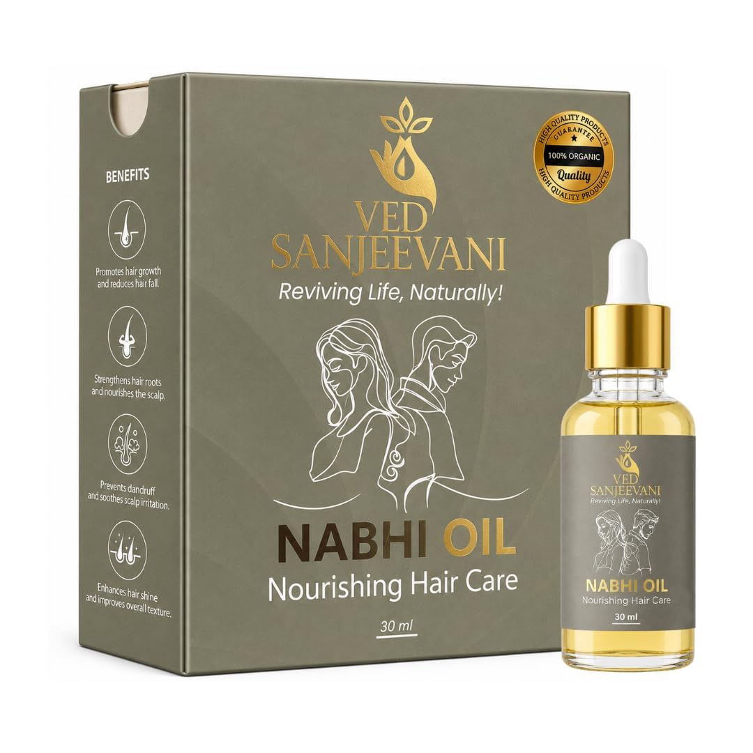 Nourishing Hair Care Nabhi Oil, Ved Sanjeevani | For Strengthening & Repairing Hair | With Herbal Oils for Overall Hair Health | 30 ml-image-29