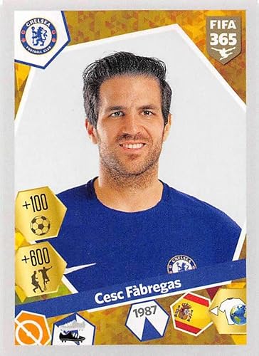 Miniatura 1 de 2017-18 Panini FIFA 365 Stickers Soccer #145 Cesc Fabregas Chelsea Official Smaller Than Trading Card Sized Album Sticker in Raw (NM or Better)