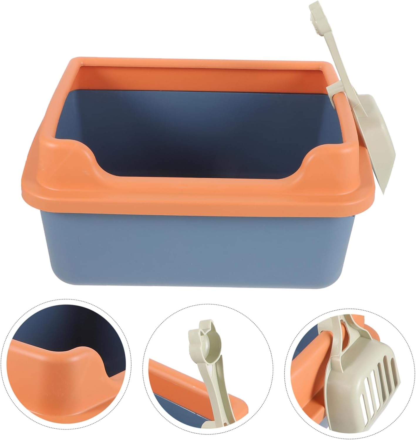 Extra Large Cat Litter Box Enclosure Kitten Training Potty Sturdy Plastic Semi-Enclosed Design