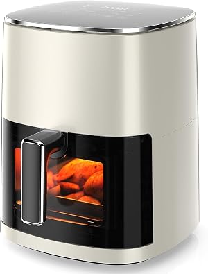 Elevon 6QT Large Air Fryer 12-in-1 Digital Airfryer with Clear Window Roast Reheat Dehydrate Bake Steam with 400F
