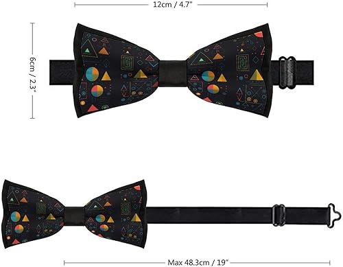 Miniatura 2 de Science Formulas Chalk Board Men's Bow Tie Adjustable Bowties Double Fold Pre-tied Bow for Home Work