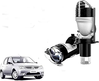 Auto Pearl H4 LED Projector Lens Car Headlight Bulbs 12V 8000LM Bulb H4 CSP Chip High/Low Beam, 45W-55W Canbus Turbo, 6000K White Light compatible with Logan 2004-2011 (Pack of 2)