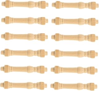 Didiseaon 12 Pçs Post Corrimão Suprimentos De Terrário Acessórios Para Casa Para Casa De Bonecas Em Miniatura Decoração De Casa De Bonecas Mini Fusos De Madeira Ornamento De Casa De Bonecas