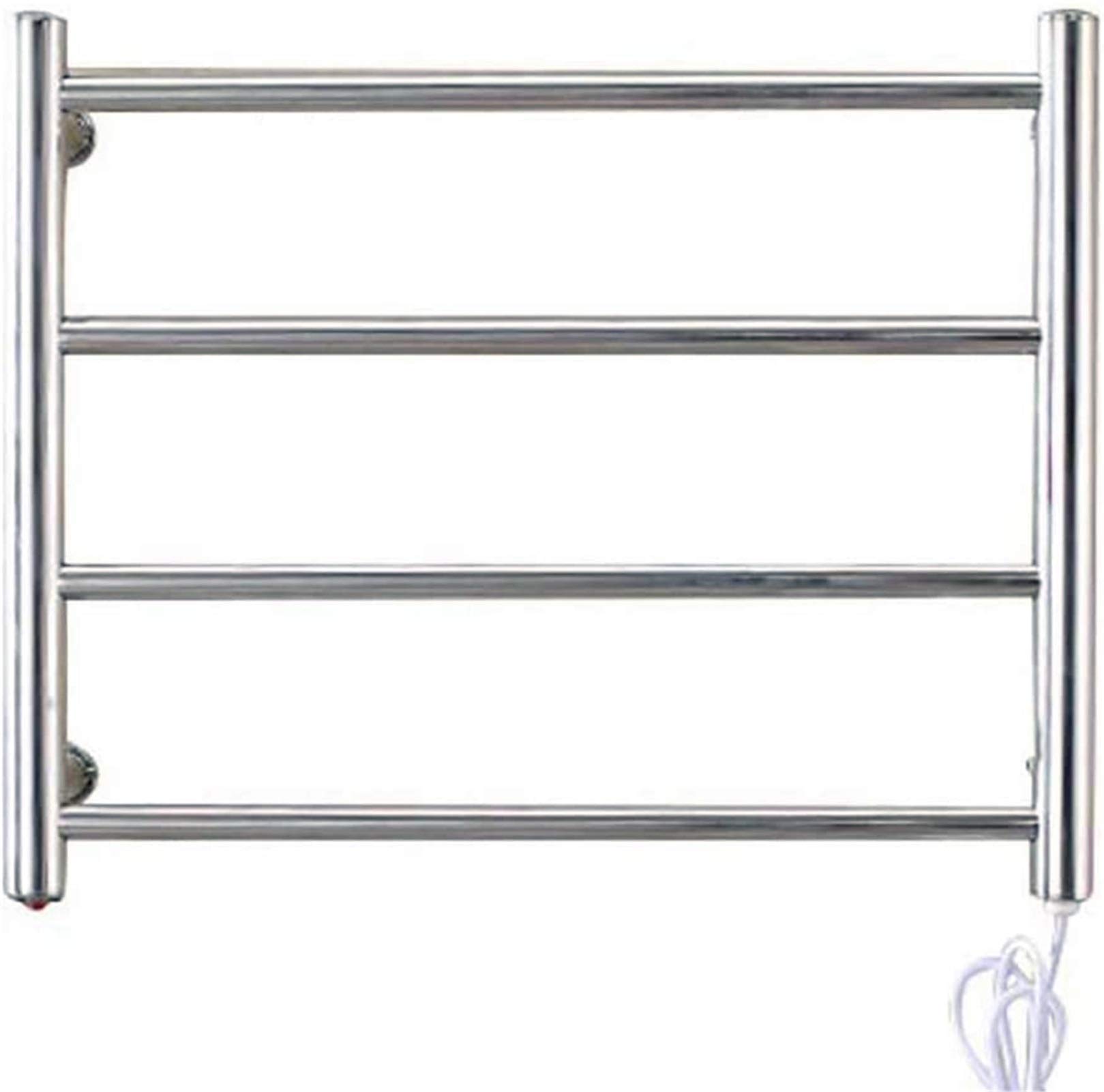 Calentador de pared elegante con 4 barras y sistema enchufable para baños modernos de hotel