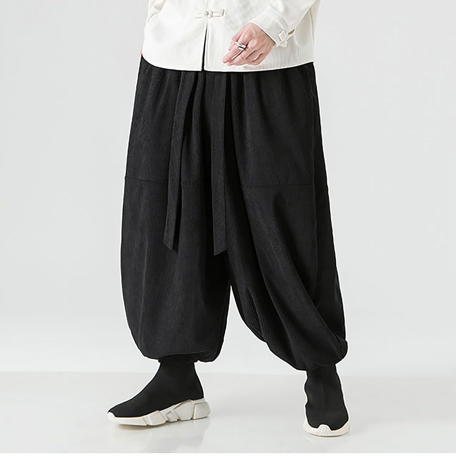 Genérico Pantalón Chino Elástico Y Cómodo Lavado Chino Hombre Otoño Confort Taper Casual Pantalones De Ocio Cintura Elástica Con Bolsillos Y Cordón Pantalones Beige Hombre