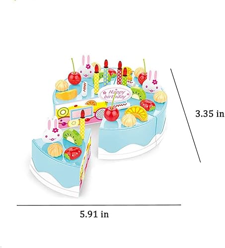 Miniatura 5 de Juego de 38 piezas de decoración de pastel de fiesta de cumpleaños de corte de bricolaje, juego de comida de cocina para corte de frutas, regalo de