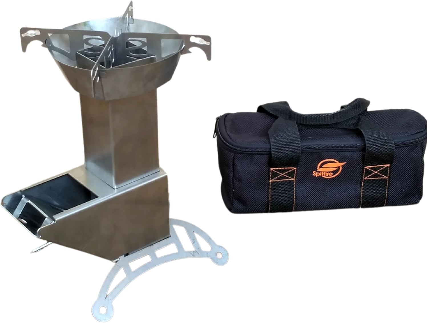 Spitfire Rocket Stove - Spartan Light Rocket Stove Wood Burning Portable Stove w/Travel Case, Collapsible Backpacking Wood Stove, Camp Rocket Stove, Outdoor cooking stove Estufa De Leña Para Cocinar