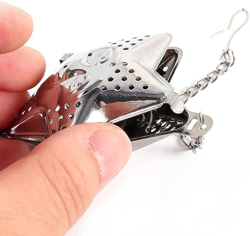 Miniatura 4 de Fdit Difusor de filtro de filtro de filtro suelto Infusor de hoja de té Infusor de bola para linda cadena de estrellas de hierbas de acero inoxidable