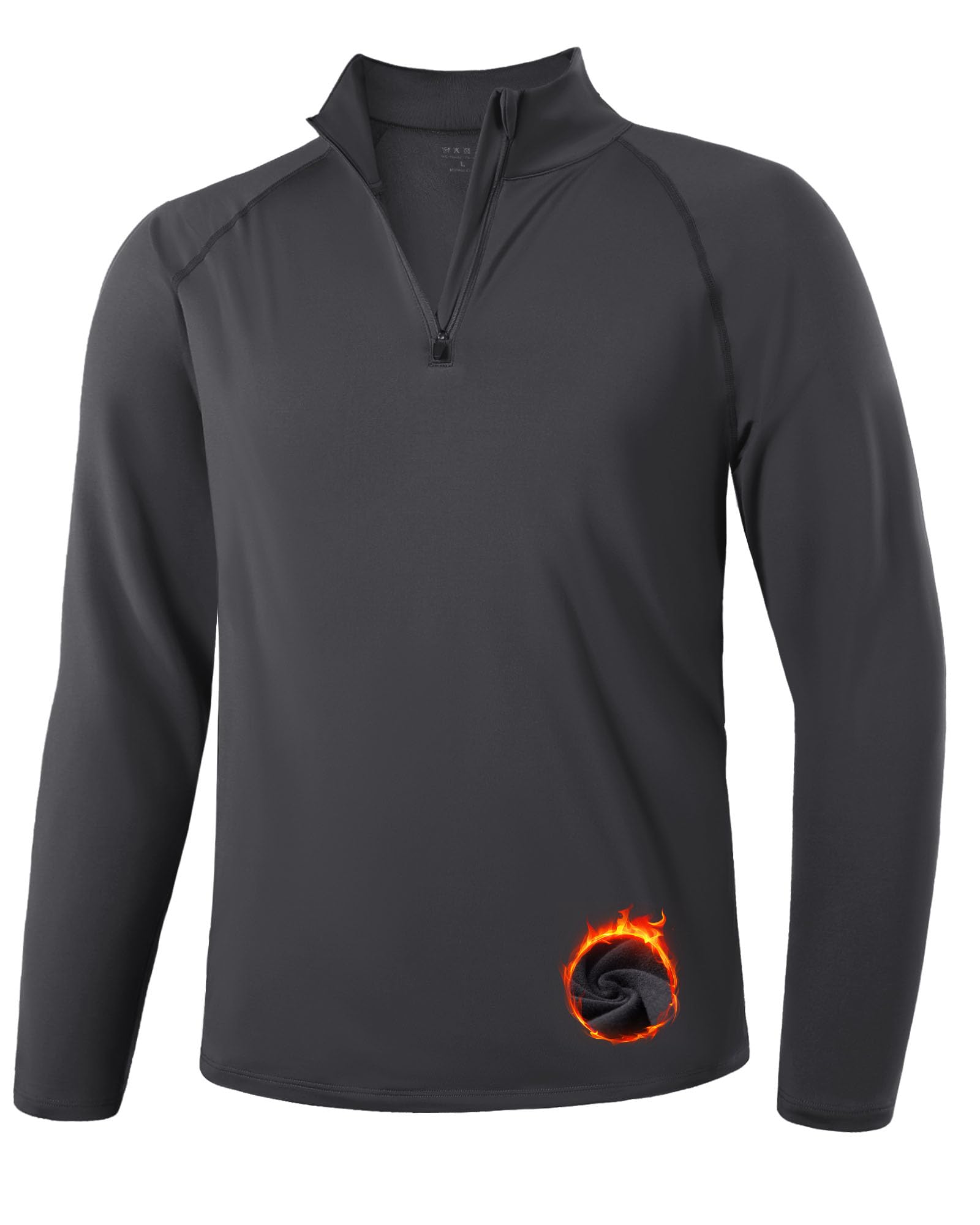 Runhit Men's Quarter Zip Fleece Pullover Thermal Running Shirts Lightweight Sweatshirt Long Sleeve Polo Shirt