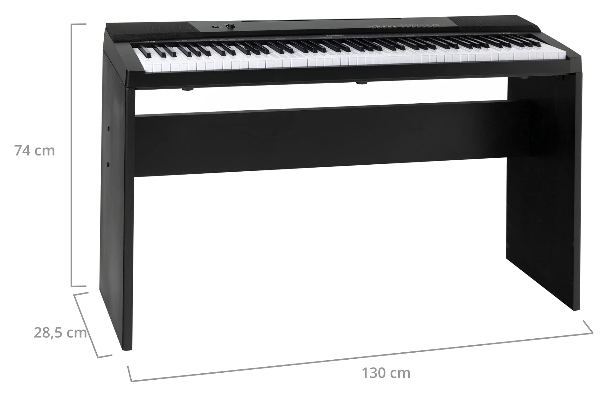 McGrey DK-88 Tastiera Beginner in Look Stagepiano - Tastiera per principianti con 88 tasti - con supporto - 146 suoni - Funzioni Split, Dual e Twinova - inclusa pedaliera sustain - Nero