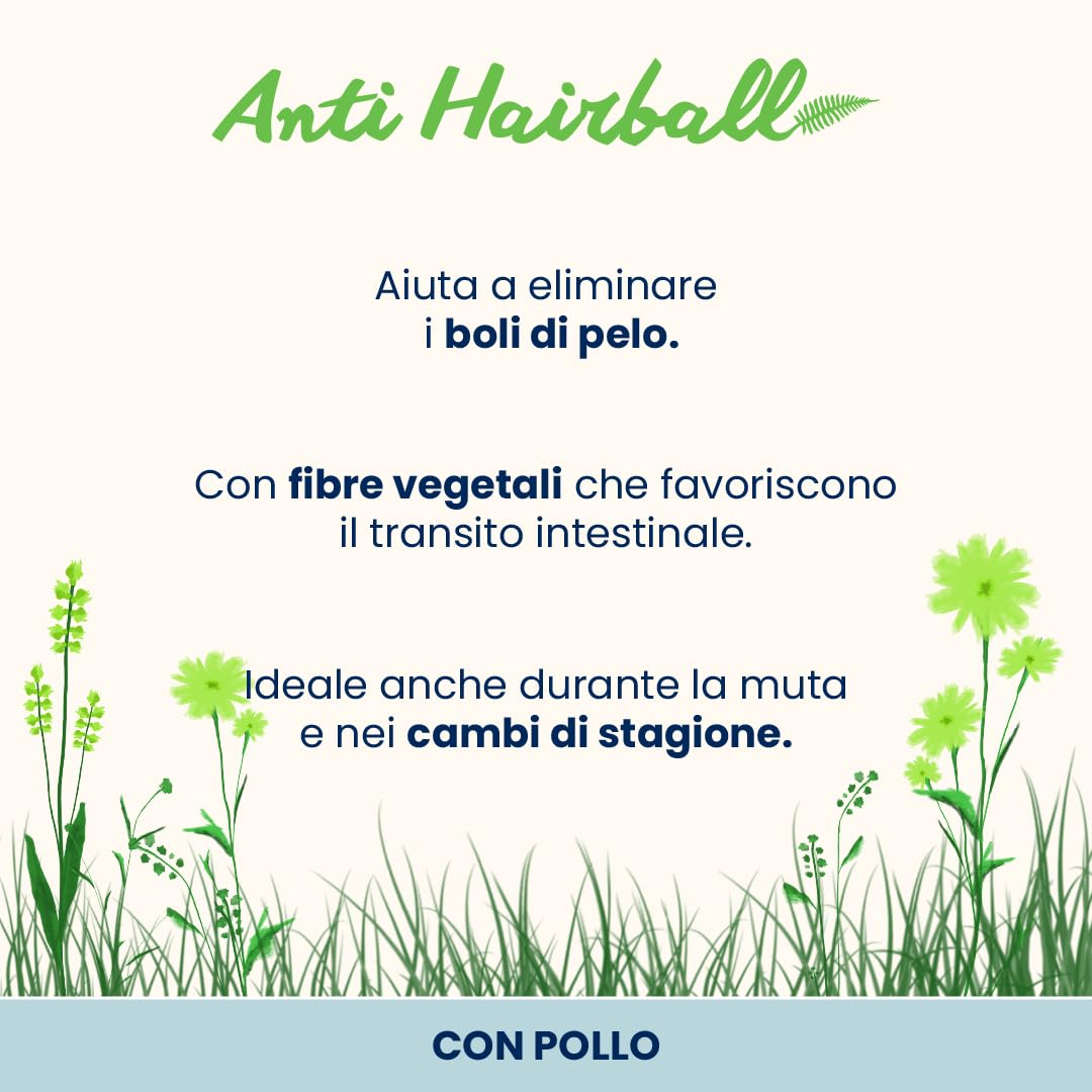 Almo Nature Functional - Anti Hairball - Alimento Umido per Gatti Adulti e Maturi - con Pollo - Contrasta la Formazione dei Boli di Pelo - 70g (Confezione da 30)