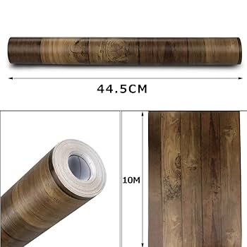 壁紙シール 　木目 　ブラウン 4本　ウォールステッカー 防水 45cm×10m 壁紙シール 木目シート スラットウォール リメイクシート 45cm